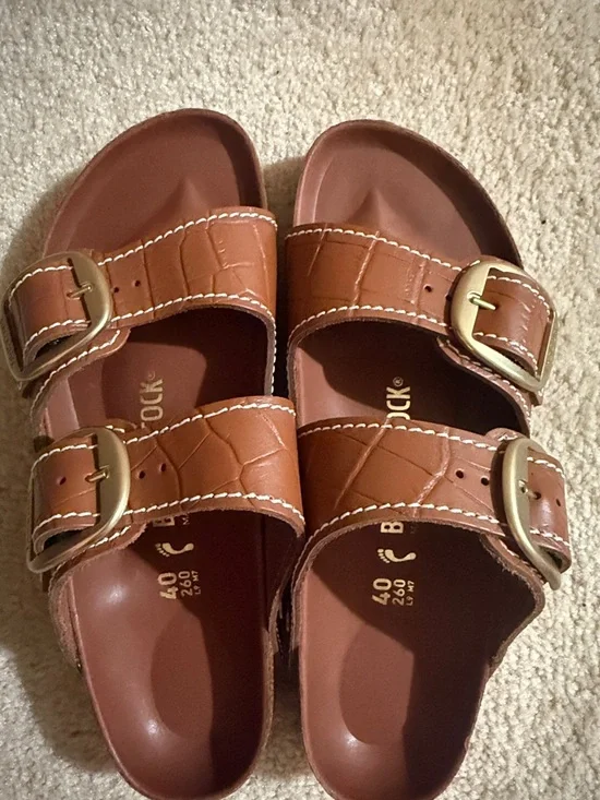 NWOT Birkenstock Staud collab Arizona Big Buckle Croc Slide Sandal size 40 - Picture 3 of 13